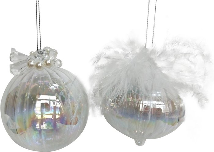 The Range | Frosted Fairytale Iridescent Topped Bauble Frosted Fairytale Iridescent Topped Bauble