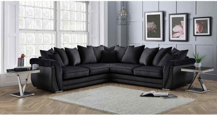 The Range | Simply Eleganza Luca Scatterback Large Corner Sofa - Black Simply Eleganza Luca Scatterback Large Corner Sofa - Black