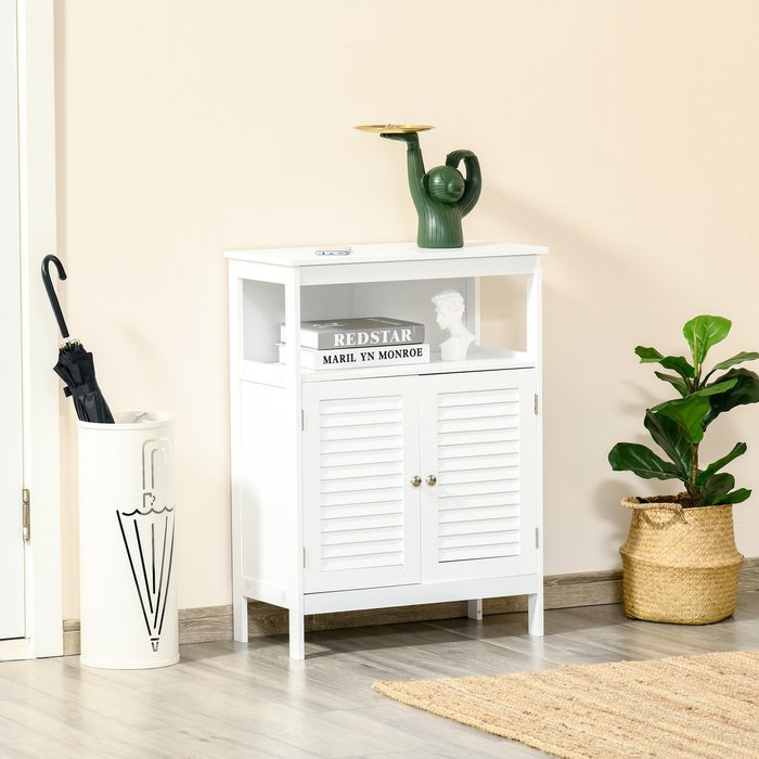 The Range | Kleankin Freestanding Bathroom Storage Cabinet Organiser - White Kleankin Freestanding Bathroom Storage Cabinet Organiser - White