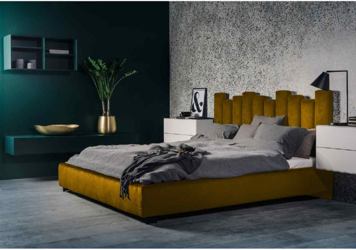 The Range | Glexton Bed Single Plush Velvet Mustard Glexton Bed Single Plush Velvet Mustard