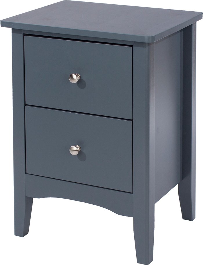 The Range | Core Products Ltd Como 2 Drawer Bedside Cabinet - Midnight blue grey Core Products Ltd Como 2 Drawer Bedside Cabinet - Midnight blue grey