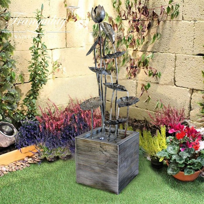 The Range | Tranquility Water Features Grand Zinc Flower Mains Powered Water Feature - Grey Tranquility Water Features Grand Zinc Flower Mains Powered Water Feature - Grey