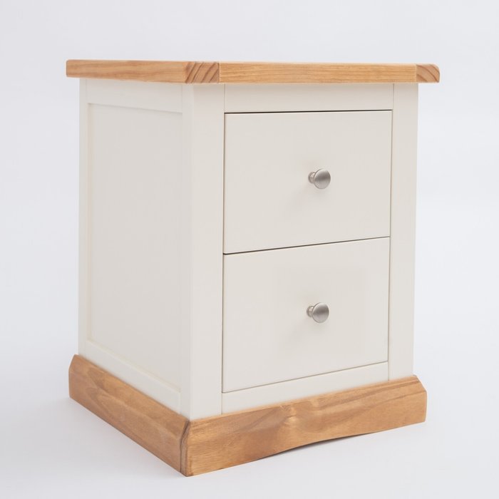 The Range | Cabinet Bits Trevi 2 Drawer Petite Bedside Cabinet - White / Wood Cabinet Bits Trevi 2 Drawer Petite Bedside Cabinet - White / Wood