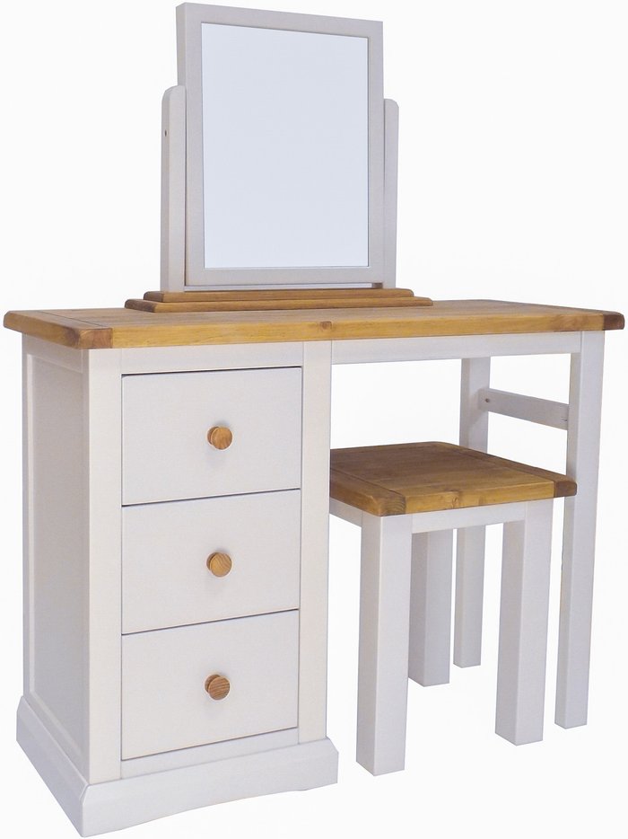 The Range | Cabinet Bits Loreo 3 Drawer Dressing Table Set - Grey / Wood Knob Cabinet Bits Loreo 3 Drawer Dressing Table Set - Grey / Wood Knob