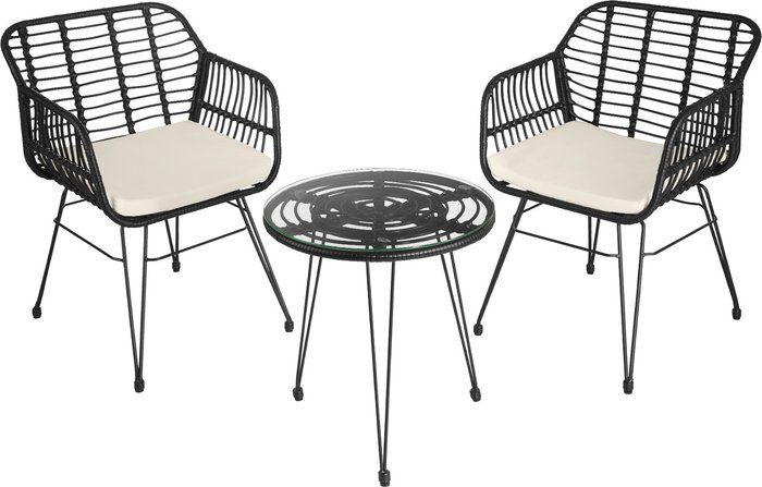 The Range | TECTAKE Tectake Molfetta Rattan Seating Set - Black TECTAKE Tectake Molfetta Rattan Seating Set - Black