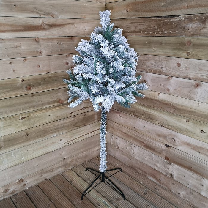 The Range | Samuel Alexander 4ft (150cm) Green Needle Snow Flocked Half Space Saving Parasol Christmas Tree - Green Samuel Alexander 4ft (150cm) Green Needle Snow Flocked Half Space Saving Parasol Christmas Tree - Green