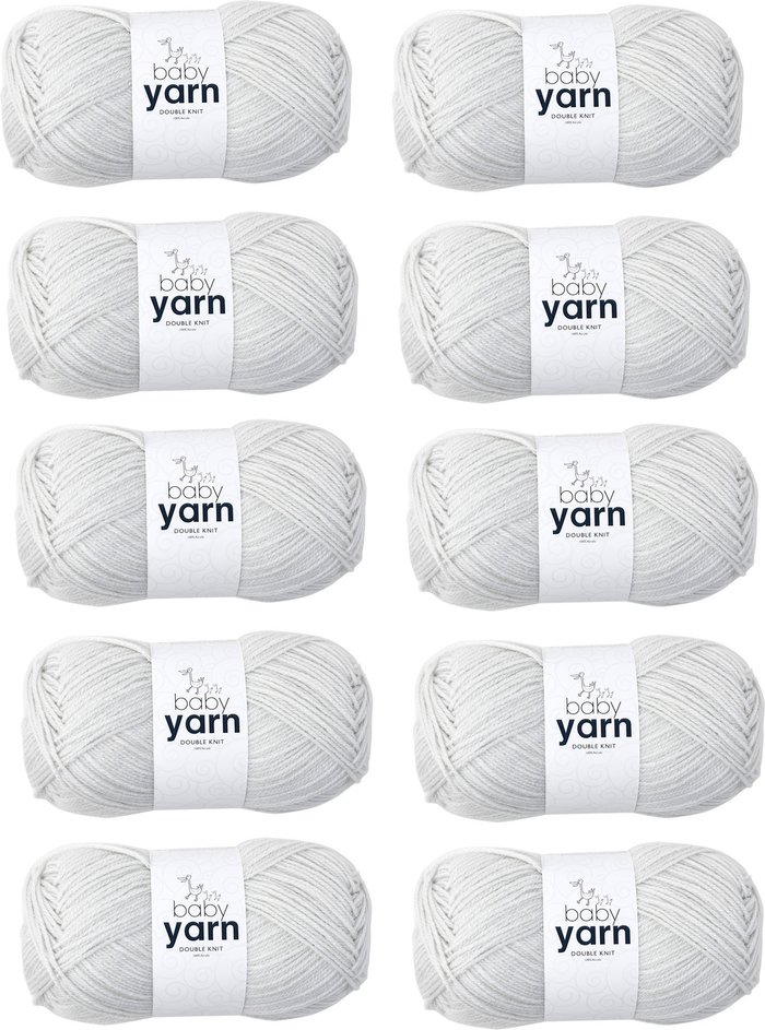 The Range | Korbond Korbond Baby Yarn 10 x 100g Pack - Light Silver Grey - Light Silver Grey Korbond Korbond Baby Yarn 10 x 100g Pack - Light Silver Grey - Light Silver Grey