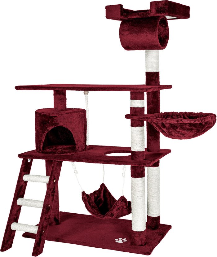 The Range | TECTAKE Tectake Cat Tree Scratching Post Marcel - Burgundy TECTAKE Tectake Cat Tree Scratching Post Marcel - Burgundy