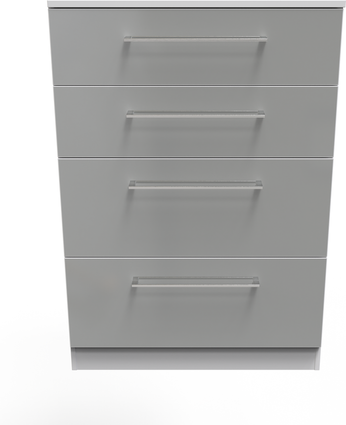 The Range | Worcester Ready Assembled 4 Drawer Deep Chest - Uniform Gloss & White Worcester Ready Assembled 4 Drawer Deep Chest - Uniform Gloss & White