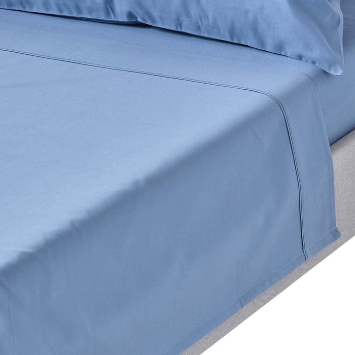 The Range | Homescapes 1000 Thread Count Egyptian Cotton Flat Sheet Satin Feel - Air Force Blue / Double Homescapes 1000 Thread Count Egyptian Cotton Flat Sheet Satin Feel - Air Force Blue / Double