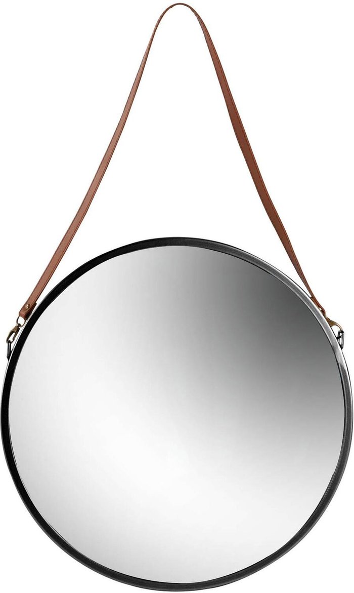 The Range | Harbour Housewares Round Framed Wall Mirror - Belt - 40cm - Black - Black Harbour Housewares Round Framed Wall Mirror - Belt - 40cm - Black - Black