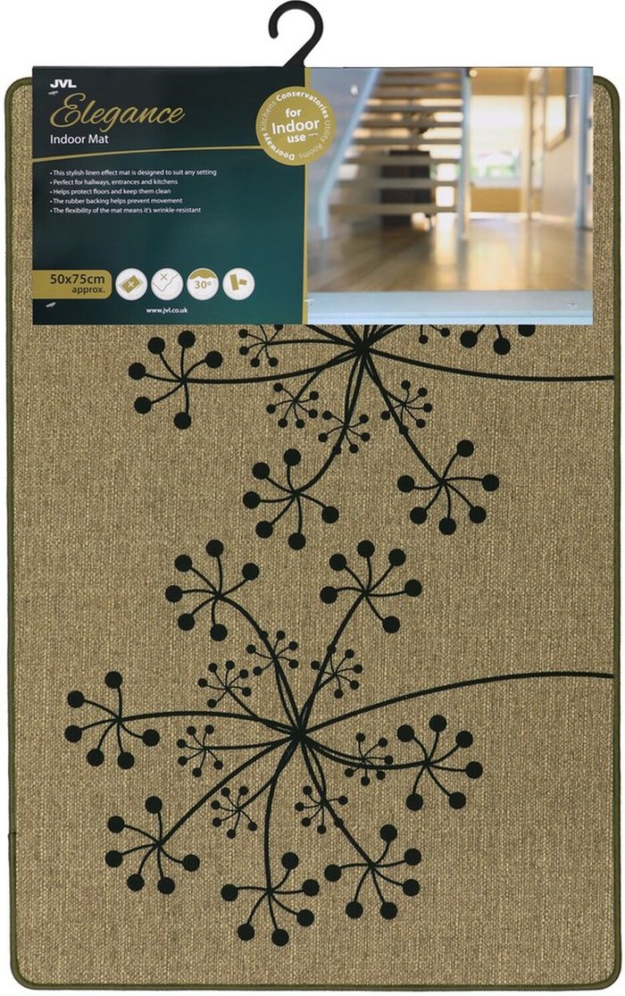The Range | JVL JVL Elegance Printed Mat 50x75cm Dandelion - Beige JVL JVL Elegance Printed Mat 50x75cm Dandelion - Beige