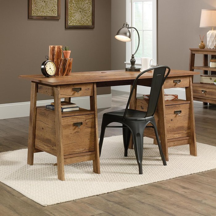 The Range | TEKNIK TEKNIK 5424127 Executive Trestle Desk - Oak TEKNIK TEKNIK 5424127 Executive Trestle Desk - Oak