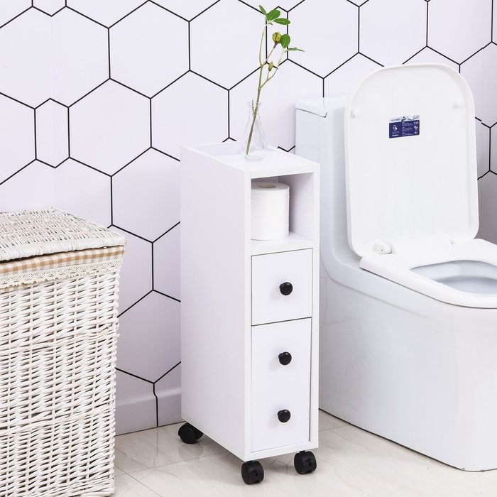 The Range | kleankin Slimline Bathroom Storage Unit - White kleankin Slimline Bathroom Storage Unit - White