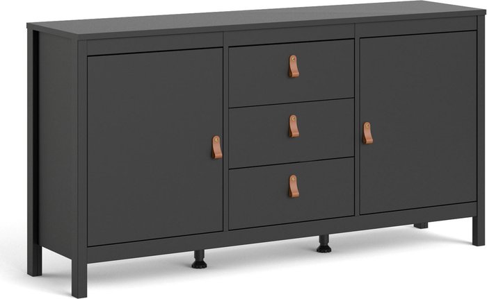 The Range | Furniture To Go Barcelona 2-Door 3-Drawer Sideboard - Black Furniture To Go Barcelona 2-Door 3-Drawer Sideboard - Black
