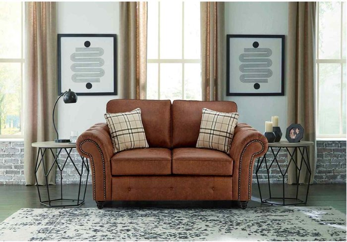 The Range | Simply Eleganza Oakana Luxury Leather 2 Seater - Brown Simply Eleganza Oakana Luxury Leather 2 Seater - Brown