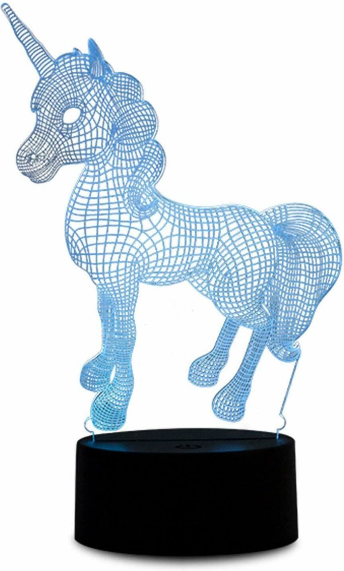 The Range | AQUARIUS* Aquarius LED 3D Colour Changing Hologram Night Light and Desk Lamp - Unicorn AQUARIUS* Aquarius LED 3D Colour Changing Hologram Night Light and Desk Lamp - Unicorn