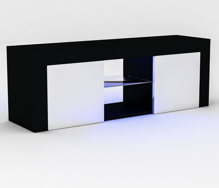 The Range | Lassic Eclipse 2 Door LED TV Unit - Black and White Lassic Eclipse 2 Door LED TV Unit - Black and White