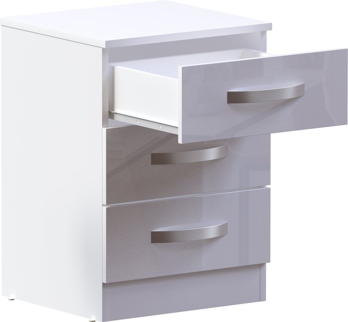 The Range | Hulio 3 Drawer Bedside Cabinet - White Hulio 3 Drawer Bedside Cabinet - White