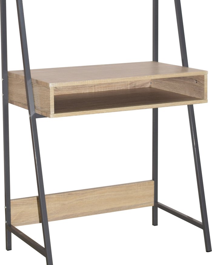 The Range | Core Products Ltd Ladder bookcase desk with oak effect and grey metal frames - Oak effect Core Products Ltd Ladder bookcase desk with oak effect and grey metal frames - Oak effect