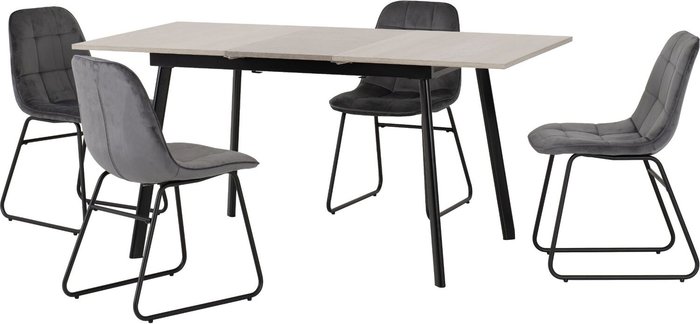 The Range | Seconique Avery Extending Dining Set with Lukas Chairs - concrete effect table and grey chairs Seconique Avery Extending Dining Set with Lukas Chairs - concrete effect table and grey chairs