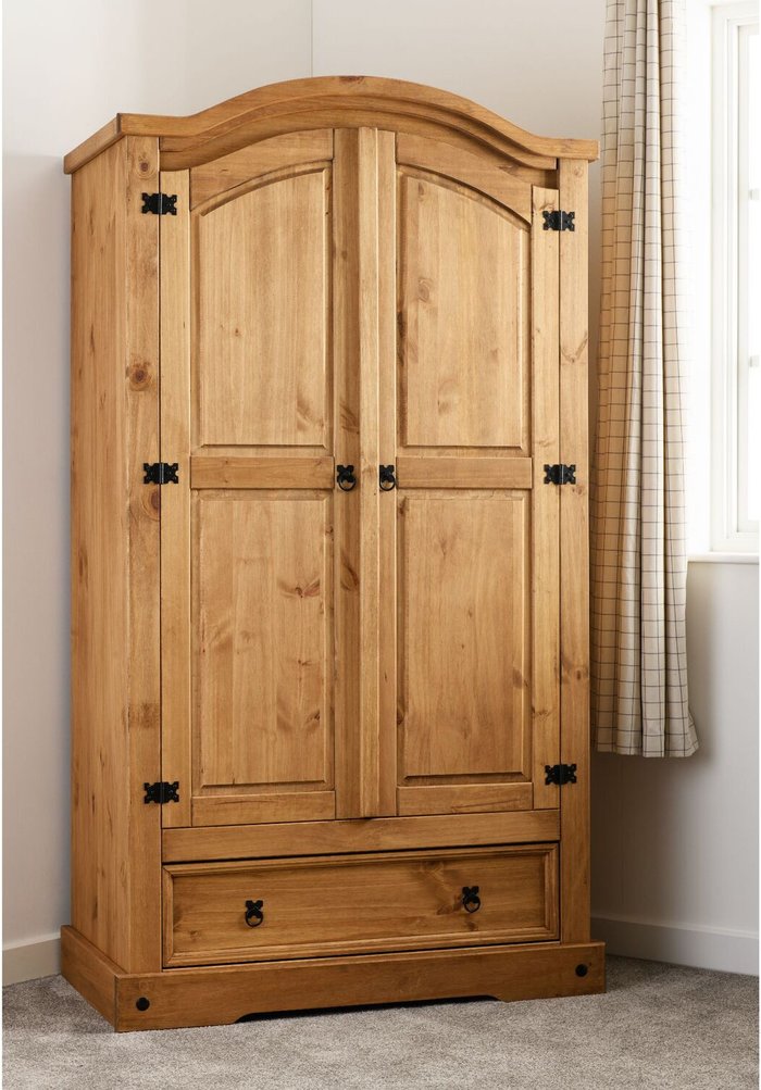 The Range | Dunelm Corona Pine Double 1 Drawer Wardrobe Brown Dunelm Corona Pine Double 1 Drawer Wardrobe Brown