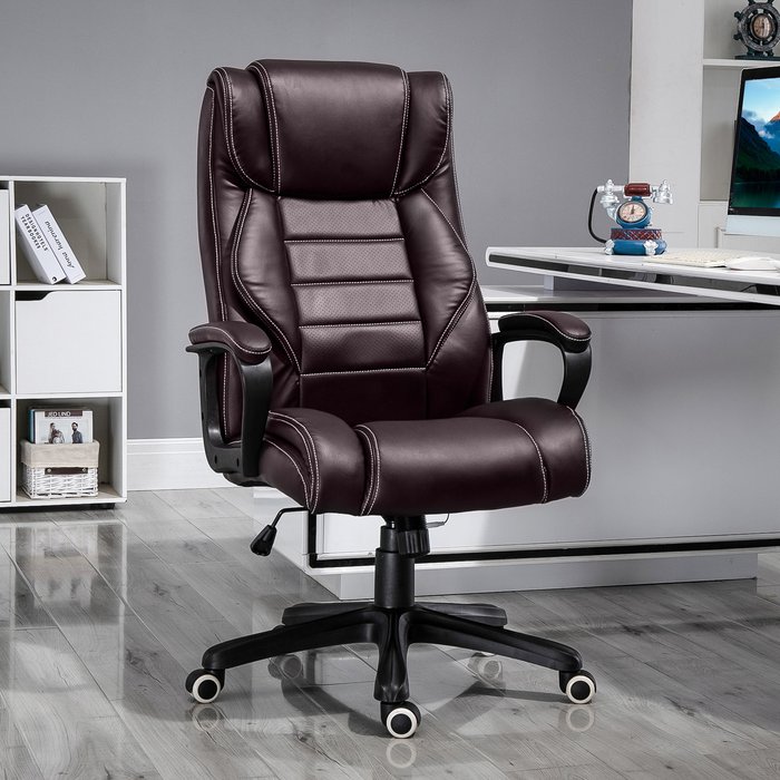 The Range | Vinsetto High Back 6 Points Vibration Massage Office Chair - Brown Vinsetto High Back 6 Points Vibration Massage Office Chair - Brown