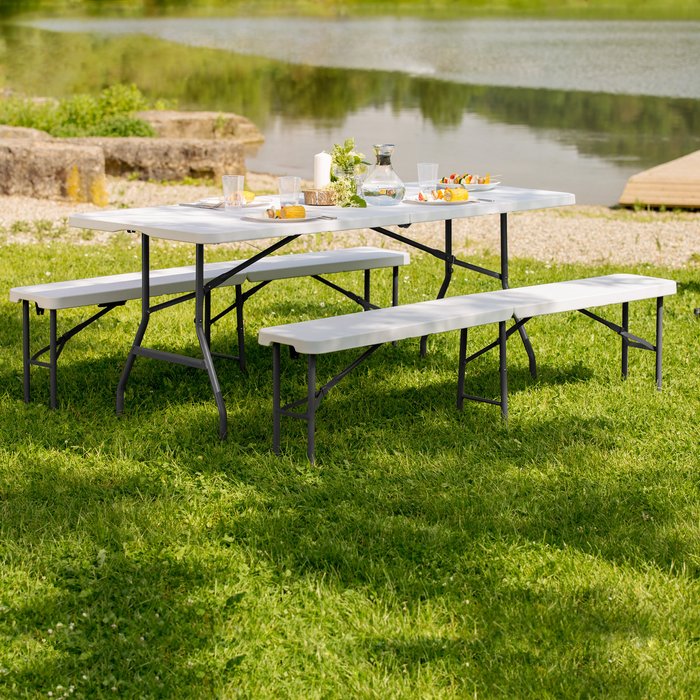 The Range | TECTAKE Dining Table And Bench Set - White TECTAKE Dining Table And Bench Set - White