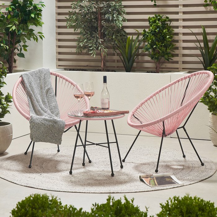 The Range | Pacific Pacific Pink Pu Rio 3 Piece Bistro Set - Pink Pacific Pacific Pink Pu Rio 3 Piece Bistro Set - Pink
