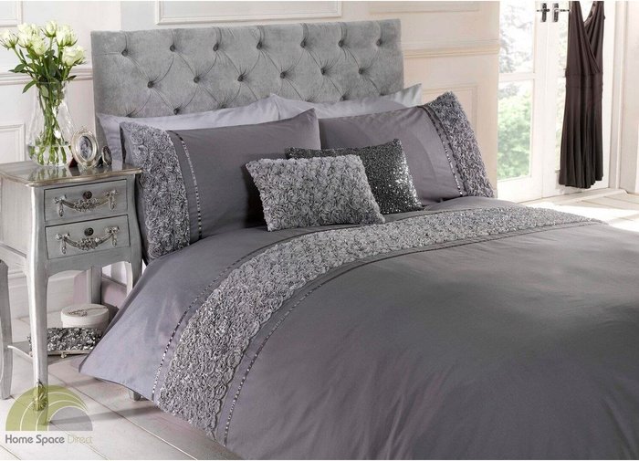 The Range | Rapport Home Limoges Duvet Set - Grey / Superking Rapport Home Limoges Duvet Set - Grey / Superking