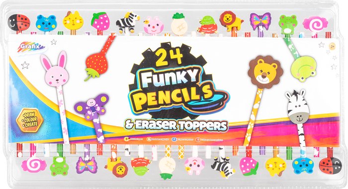 The Range | Grafix Funky Pencils And Eraser Toppers Grafix Funky Pencils And Eraser Toppers