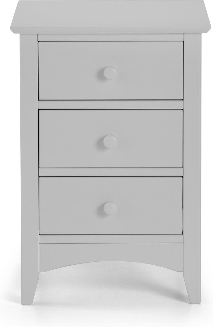 The Range | Julian Bowen Julian Bowen Cameo 3 Drawer Bedside Table Dove Grey Julian Bowen Julian Bowen Cameo 3 Drawer Bedside Table Dove Grey