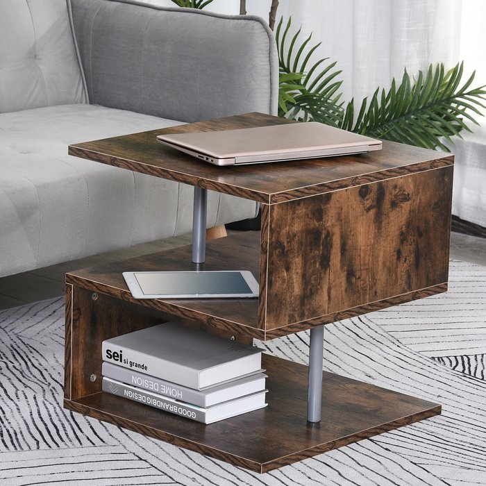 The Range | HOMCOM Side Coffee Table Tray - Brown HOMCOM Side Coffee Table Tray - Brown