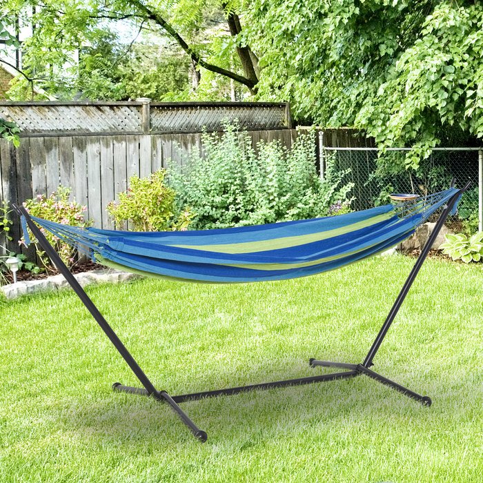 The Range | Outsunny Outsunny Freestanding Hammock - Blue/Green Outsunny Outsunny Freestanding Hammock - Blue/Green