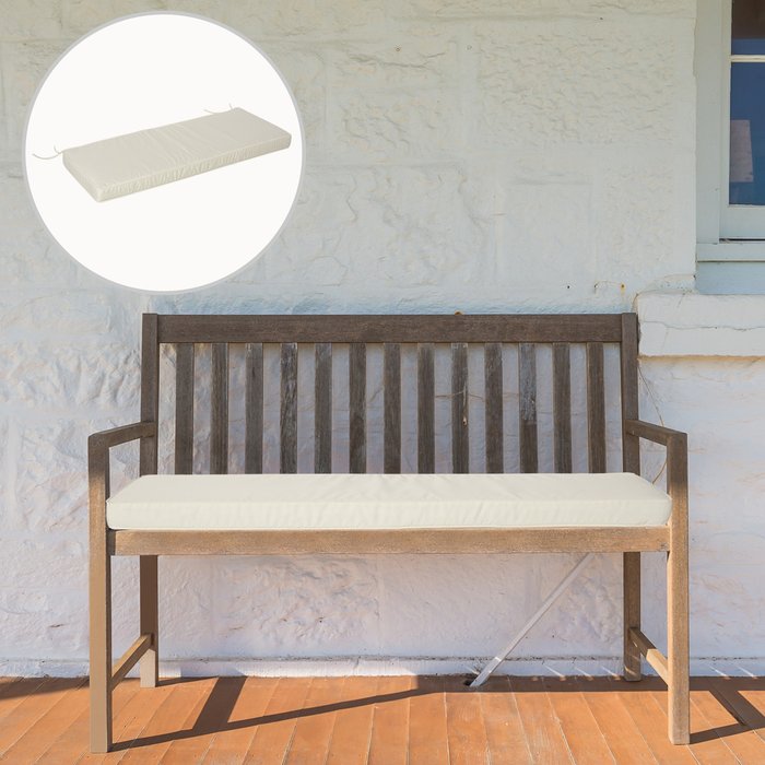 The Range | Outsunny Garden Bench Cushion Loveseat Seat Pad for 2 Seaters - Cream White Outsunny Garden Bench Cushion Loveseat Seat Pad for 2 Seaters - Cream White