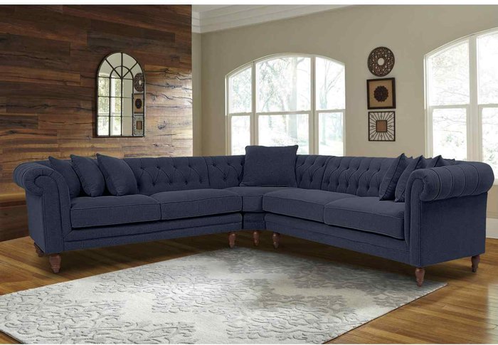 The Range | Simply Eleganza Elliot Chesterfield Corner Sofa in Velvet Fabric - Grey Simply Eleganza Elliot Chesterfield Corner Sofa in Velvet Fabric - Grey