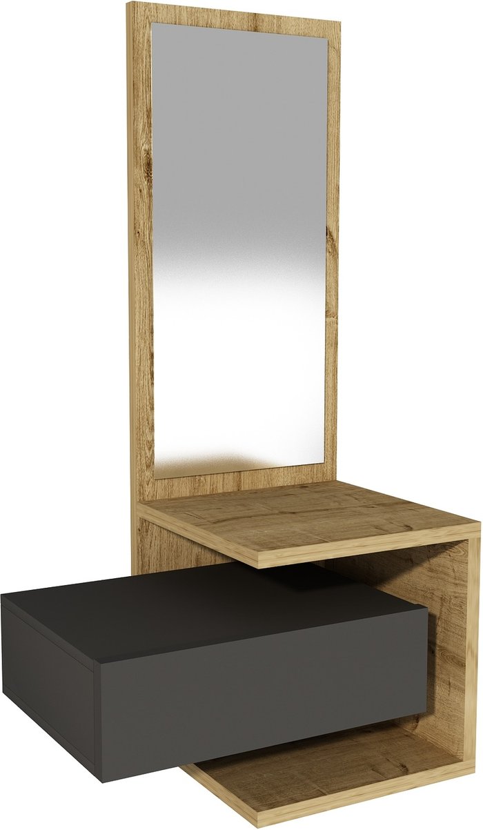 The Range | Destina Home Riveno Dresser with Drawer and Mirror - Sapphire Oak - Anthracite Destina Home Riveno Dresser with Drawer and Mirror - Sapphire Oak - Anthracite