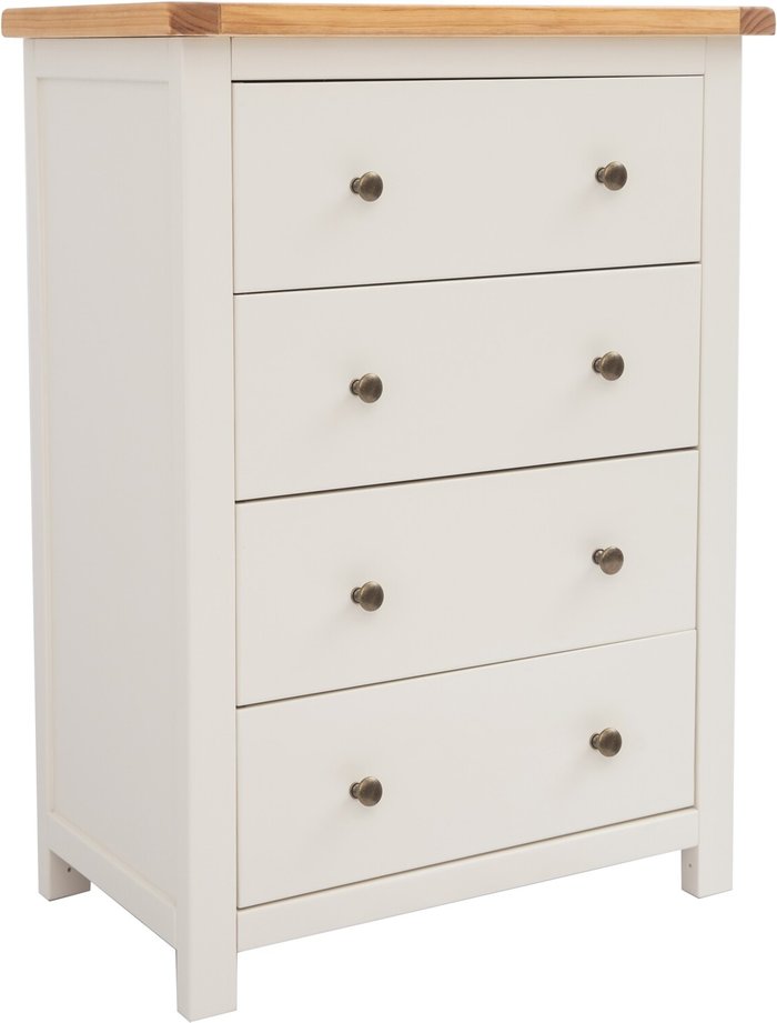 The Range | Cabinet Bits Magiore 4 Drawer Petite Chest - White / Brass Cabinet Bits Magiore 4 Drawer Petite Chest - White / Brass