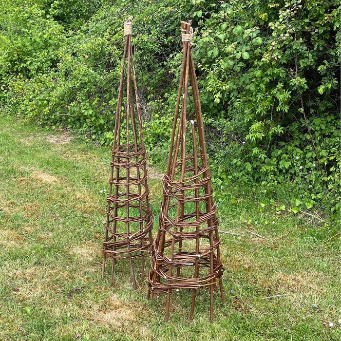 The Range | Selections 1.2m Rustic Willow Garden Obelisk - Brown / 2 Selections 1.2m Rustic Willow Garden Obelisk - Brown / 2
