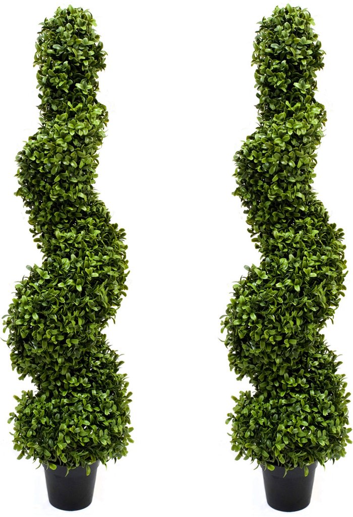 The Range | Greenbrokers Greenbrokers Artificial Spiral Boxwood Premium Topiary Tree 96Cm/3Ft(set Of 2) Greenbrokers Greenbrokers Artificial Spiral Boxwood Premium Topiary Tree 96Cm/3Ft(set Of 2)