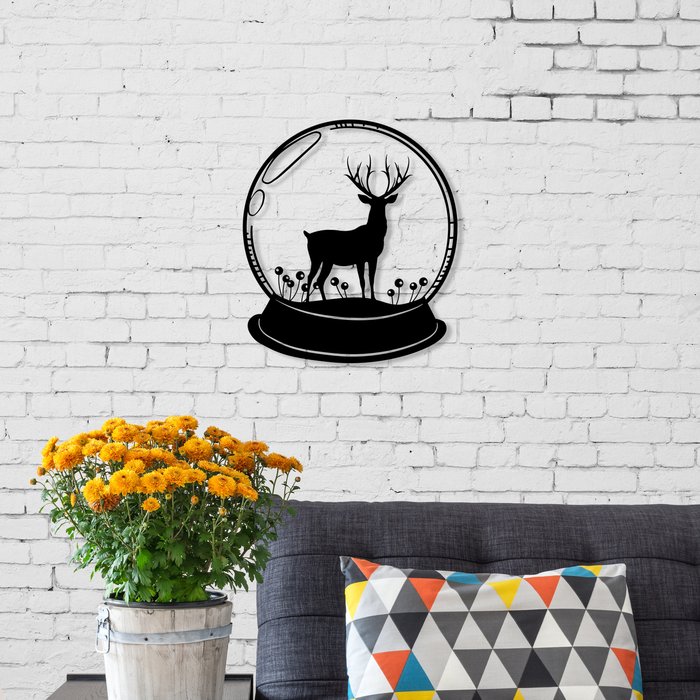 The Range | Decortie Deer Theme Wall Art Metal Decorative Object - Black - Black Decortie Deer Theme Wall Art Metal Decorative Object - Black - Black
