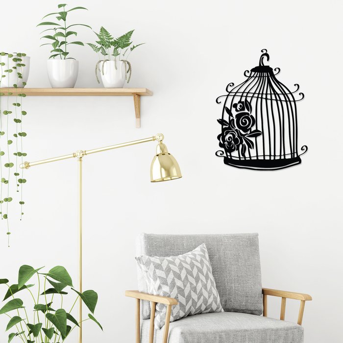 The Range | Decortie Cage Wall Art Metal Decorative Object - Black - Black Decortie Cage Wall Art Metal Decorative Object - Black - Black