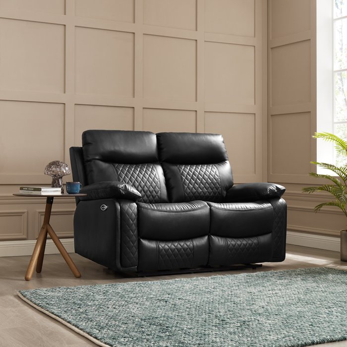 The Range | GRS Atlas Electric Recliner Sofa Range - Black Air Leather GRS Atlas Electric Recliner Sofa Range - Black Air Leather
