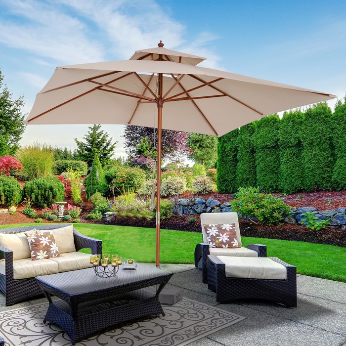 The Range | Outsunny 3x3m Patio Garden Sun Umbrella - Beige Outsunny 3x3m Patio Garden Sun Umbrella - Beige
