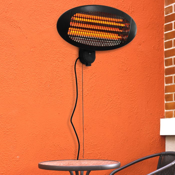 The Range | Outsunny 2kw Wall Mounted Infrared Electric Patio Heater - Black Outsunny 2kw Wall Mounted Infrared Electric Patio Heater - Black