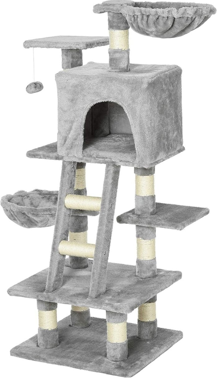 The Range | PawHut PawHut Multi-Activity Cat Tree w/ House Baskets - Grey PawHut PawHut Multi-Activity Cat Tree w/ House Baskets - Grey