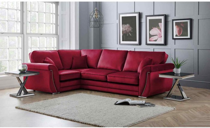 The Range | Simply Eleganza Luca Full Back L Shape Left Hand Corner Sofa - Red Simply Eleganza Luca Full Back L Shape Left Hand Corner Sofa - Red