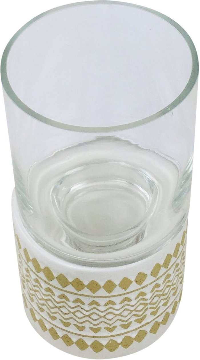 The Range | Inspire Home Dcor Modern and Chic Zig Zag Pillar Candle Holder - Glass Inspire Home Dcor Modern and Chic Zig Zag Pillar Candle Holder - Glass