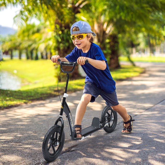The Range | HOMCOM Teen Push Scooter Kids Stunt Scooter - Black HOMCOM Teen Push Scooter Kids Stunt Scooter - Black