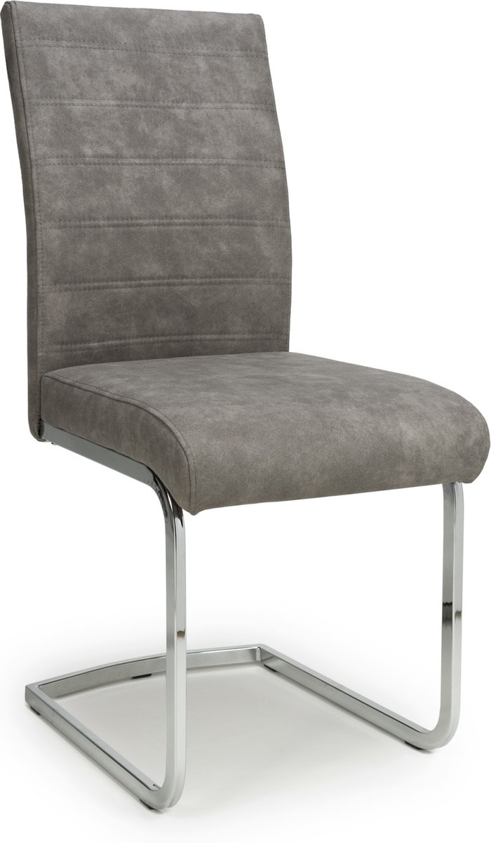 The Range | Pair of Callisto Suede Effect Dining Chairs - Light Grey Pair of Callisto Suede Effect Dining Chairs - Light Grey